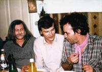 Sandor Racz 50th birthday, 1983. March 17., Miklós Szabó, Gábor Demszky and László Rajk 