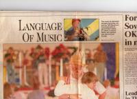 "Sacramento Bee" paper from May, 1992 covering T&R band from Bratislava