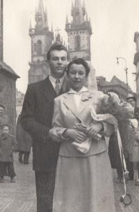 Eva and Liboš Buben, Prague - Letná, April 10, 1954