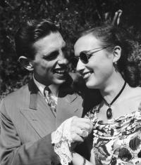 With husband Boris Zidaroff Croydon, 1949