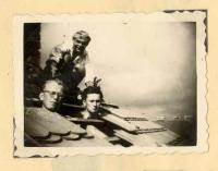 V. Procházka, PTP, na stavbě voj. Bytů v Plzni s kamarády, ´52 - ´53