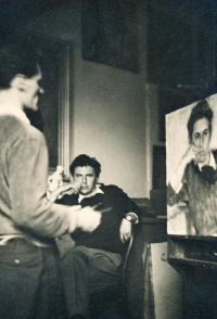 Ignác Kolčák Painting Vladimír Suchánek's Portrait (1958)