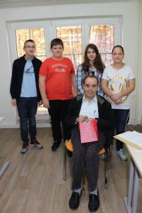 Team of children from elementary school Jirkov before recording with Mr. Halaš