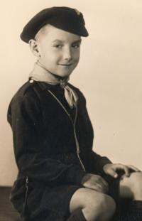 Jaroslav as a young catholic scout, around 1938