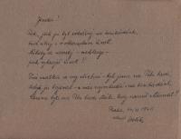 Letter from Karel Holík