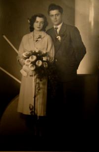 Zdena's husband Dalibor with his sister, Dvůr Králové, 1957
