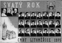 Tableau of the Litomerice seminar (Vaclav Vacek in the middle row first left), 1975