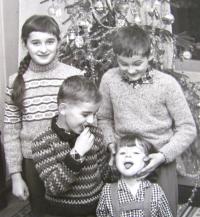 Jan Špilar with his siblings