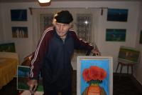 Pamětník ve své Růžové galerii, Dolní rotava, během natáčení v únoru 2016