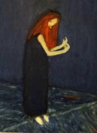 Pamětníkova tvorba - Viktorka na splavu, uloženo v Růžové galerii