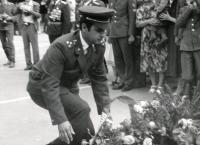 Josef Nitra Taking Part in a Wreath Laying Ceremony (Lviv, 1981)