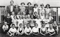 V 1.třídě, Třinec, Eva první zprava nahoře