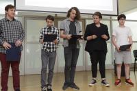 Žáci ze ZŠ Tusarova představují K.Sgallovou, závěrečná prezentace Příběhů našich sousedů v Praze 7, květen 2017