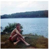 Miloš swimming at Oat Hill Lake, 1963