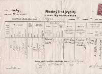 Rodný list Viléma Lederera (israelitská náboženská obec ve Volyni), levá část
