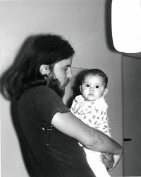 With his daughter Eva in Zlín, 1978