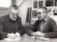 With Jaroslav Foglar in his office