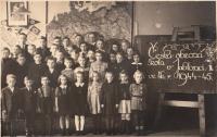 Czech primary school in Jablonec nad Nisou, 1944-45 (Jindřich Ťukal in the second row - second from the left)