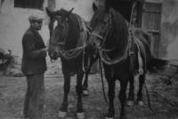 Josef Mahel se svými koňmi Helenou a Tondou