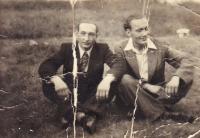 1945 - Matěj Komosný with a friend from Dolní Bojanovice