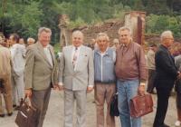 A meeting in Libavá around 2004, Sasín second right in a blue coat, left his friend Jakub Pšovský