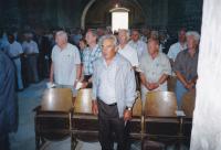 Around 2004, a meeting of the PTP in the church in Stara Voda, Vojtěch Sasín in front