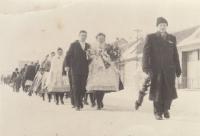 A wedding of Vojtěch and Marie Sasín in January 1956