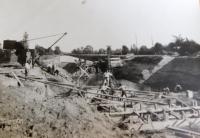 Construction of hydro power plant at Háj u Třeštiny, which is now a national monument