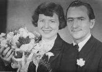 Mirko Schmidt a Olga Holečková 1951 svatba