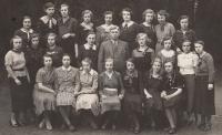 Secondary school in Tanvald (Marie Zubíková in the top row, third from the right)