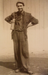 In a miner's uniform