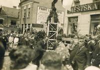 Starosta Vsetína Josef Sousedík a prezident T. G. Masaryk 