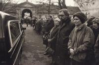 1984 - na pohřbu Jaroslava Seiferta