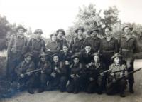 Ruth, in the middle with the epaulets, with her unit. 1950.
