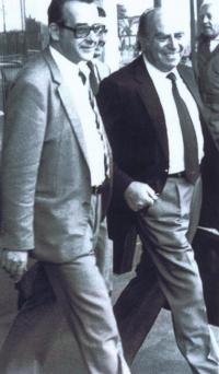 1983 - na letišti Ruzyně s italským automobilovým designérem Nucio Bertonem 