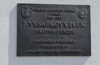 Commemorative plaque of the 7th Airborne Regiment of the Embassy in Holešov 