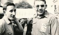 František Merta (vpravo), 1. máj v Šumperku, 1961