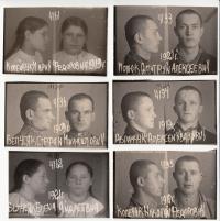 Foto skupiny uprchlíků z vyšetřovacího spisu NKVD, Popjuk druhá dvojfotografie 