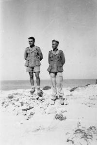 Ludgarda Plačková's brother Karel to the right, Africa 1942-44