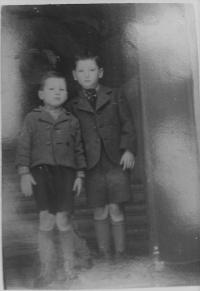 Mr. Pevný with his brother as small boys