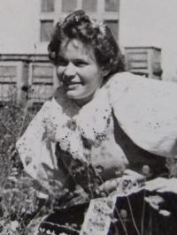 Zora Sigalová wearing a Czech traditional costume in 1958 or 1960