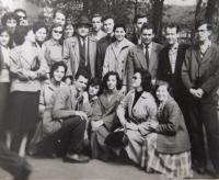 Zora Sigalová as a student in Sarajevo in 1959, sitting first right down
