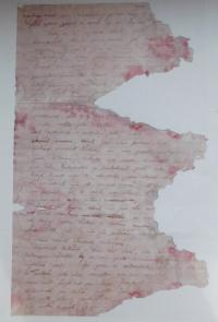Kopie jednoho z dopisů psaných mezi Vilmou Vaculíkovou a Janem Kubišem, strana 2