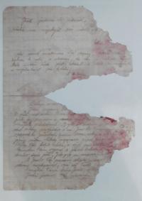 Kopie jednoho z dopisů psaných mezi Vilmou Vaculíkovou a Janem Kubišem, strana 3
