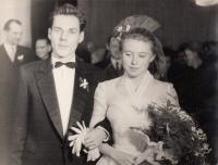 Bedrich Moldan's wedding day, 1957