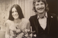 1980 Svatební fotografie, s manželkou Jarkou