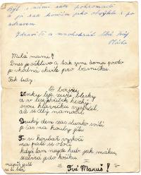 dopis od dětí pro maminku Marii Zemanovou do vězení