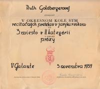 Školní diplom, 1959