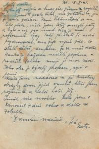 1941 - a letter from Greta Kafka to Hanus Kafka sent to Palestina through Istanbul