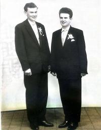 With his brother in 1950s